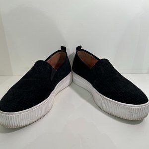 Halogen black leather platform shoes | Baylee Platform Slip-on sneakers